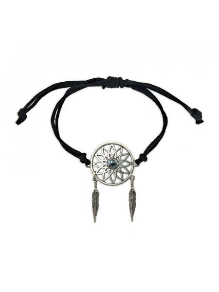 Bratara ajustabila Dreamcatcher cu Hematit, talisman pentru Vitalitate