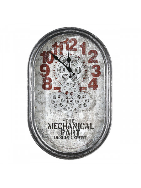 Ceas de perete steampunk din metal si sticla Lodge 54 cm