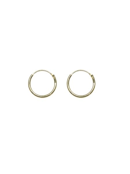 Cercei rotunzi argint placat cu aur Creole simple 12 x 1.2mm