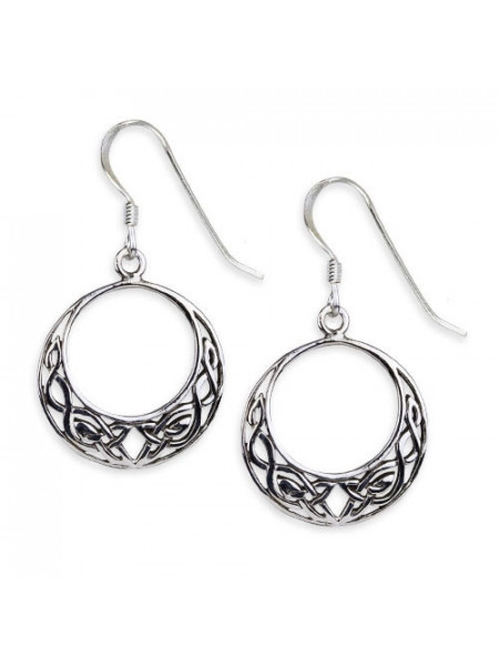Cercei rotunzi din argint Nod Celtic 2cm