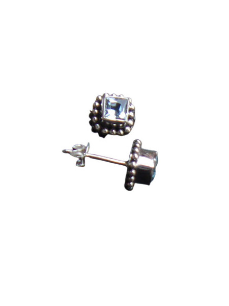 Cercei tip studs din argint Topaz 8mm