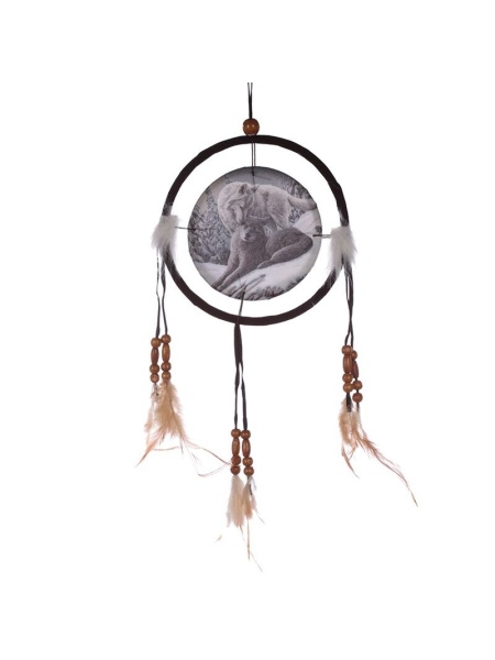 Dreamcatcher cu lupi Pupici in Zapada - Lisa Parker 16 cm