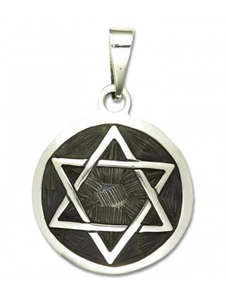 Pandantiv amuleta din argint pentru armonie Rob Ray Simboluri Mistice - Hexagrama