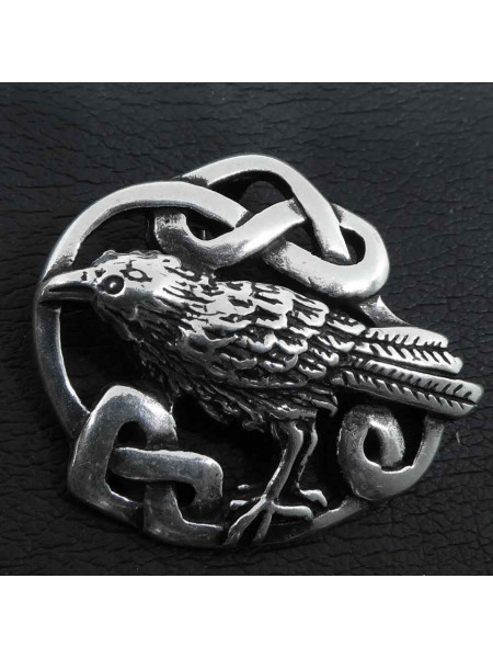 Pandantiv argint Corb cu nod celtic 2.5cm
