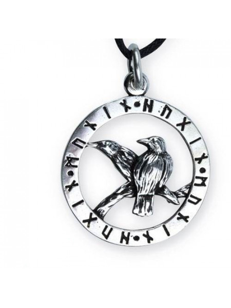 Pandantiv argint Corbii lui Odin 2.8cm