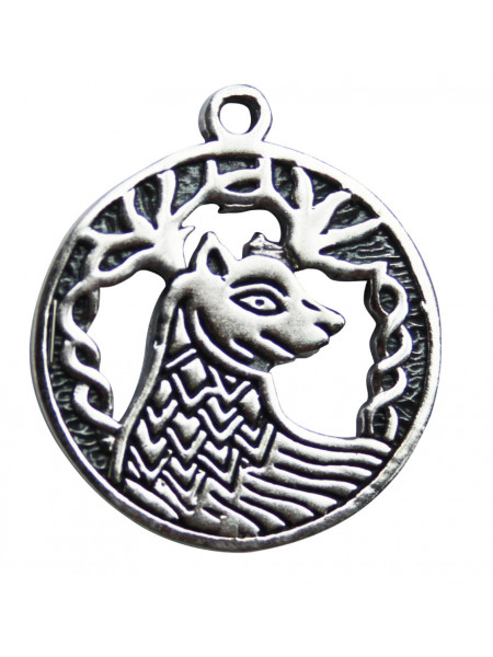 Pandantiv cu lantisor Alban Elfed, placat cu argint, talisman zodiac celtic (9 Sep-01 Oct.), 2.4cm