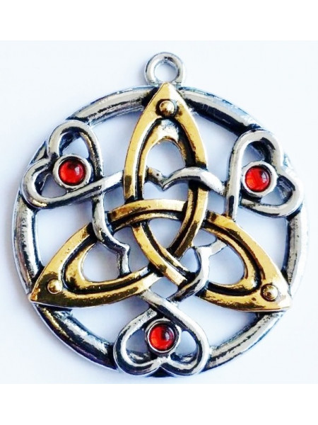 Pandantiv cu lantisor, Mythic Celts - Nodul celtic, placat cu argint, 4.1 cm