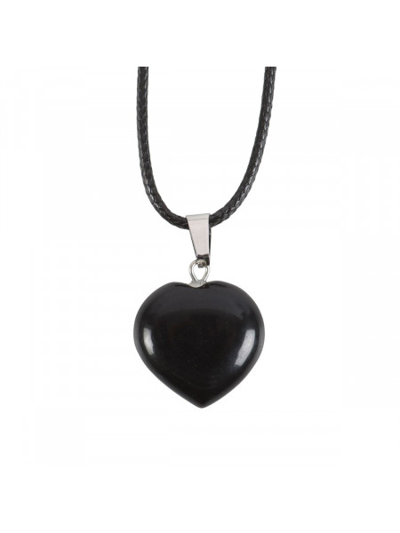Pandantiv Inima vindecatoare din piatra semipretioasa Obsidian 4.5 cm in cutiuta cadou