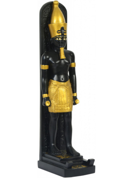 statueta cu faraonul Amenophis III, cu detalii aurii