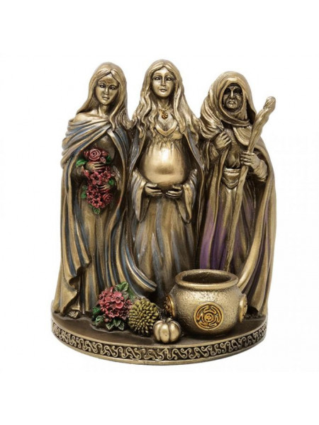 Statueta finisaj bronz Zeita Tripla Mother Maiden Crone 15 cm