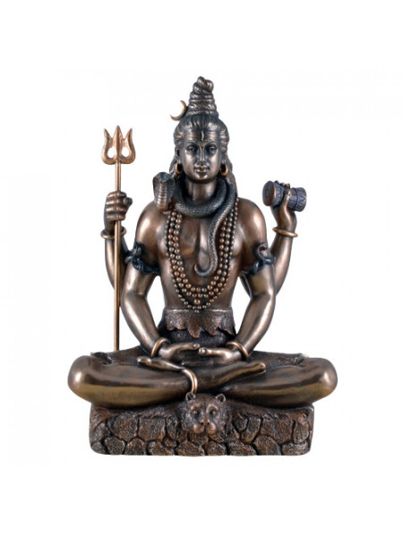 statueta cu finisaj din bronz, cu zeul Shiva