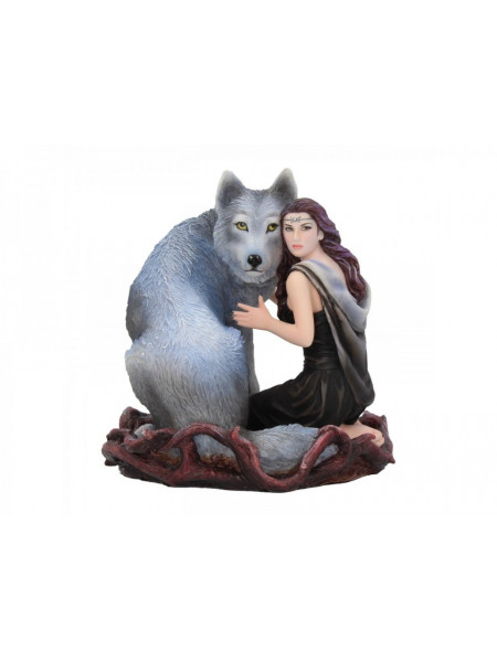 Statueta lup Suflete Pereche Anne Stokes 17 cm