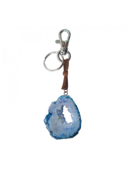 Breloc geoda Quartz Albastru Deschis, talisman pentru Vindecare 13 cm