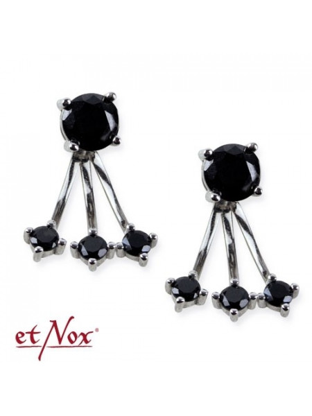 Cercei argint cu zirconii Cirese negre 0.5cm