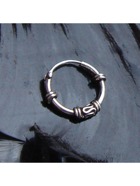 Cercel rotund din argint Ornament 12mm