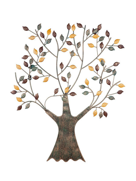 Decoratiune pentru perete din metal Copacul vietii - Miraj de Toamna 77 cm