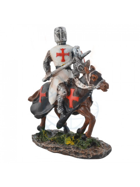 Figurina Cavaler cruciat pe cal 8 cm