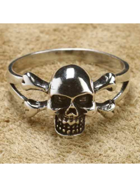 Inel argint Craniu de pirat 3mm