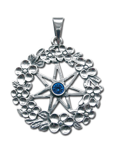 Pandantiv amuleta din argint cu cristal albastru pentru spiritualitate Magia Zanelor - Elvenstar