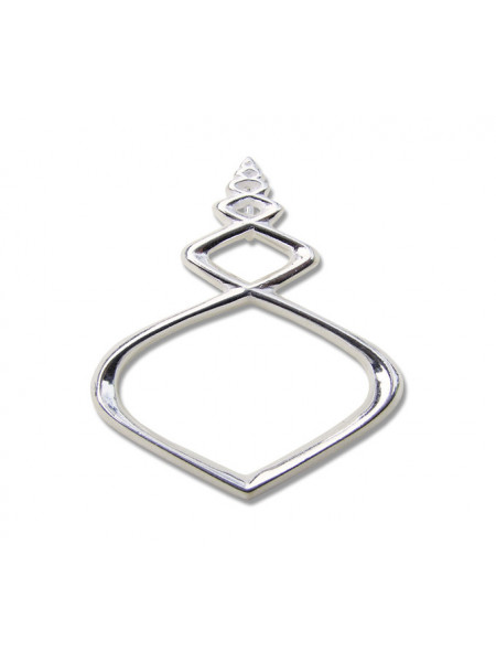 Pandantiv amuleta din argint pentru pace interioara Geometrie Sacra - Caduceu