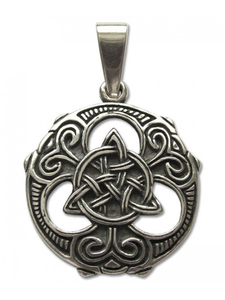 Pandantiv amuleta din argint pentru protectie si spiritualitate Silver Dreams - Nod Celtic Triquetra 2.3 cm