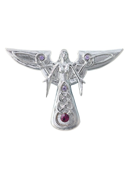 Pandantiv cu lantisor din argint si cristale violet, design Anne Stokes, Fiinte Supranaturale - Leora Celeste