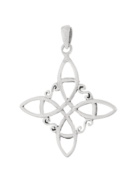 Pandantiv din argint Nodul Vrajitoarelor, talisman pentru protectie, 3 cm
