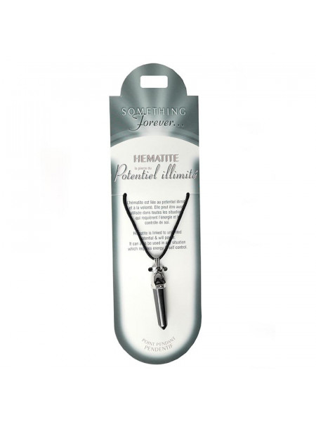 Pandantiv hexagonal cu varf piatra semipretioasa, Hematit, talisman pentru Protectie si Relaxare