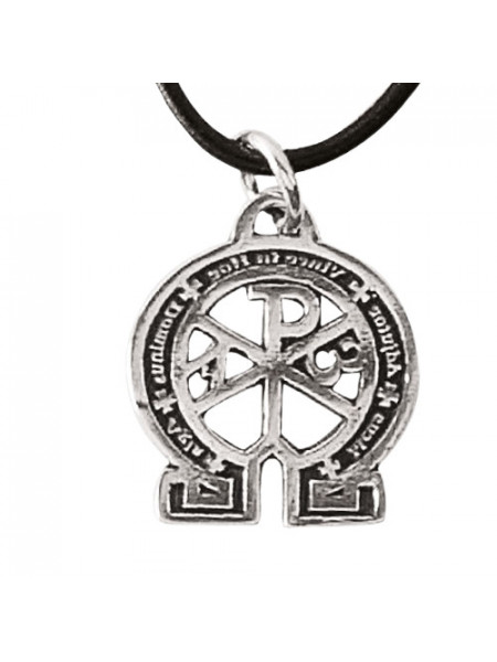 Pandantiv talisman argint Alfa si Omega 2.5cm