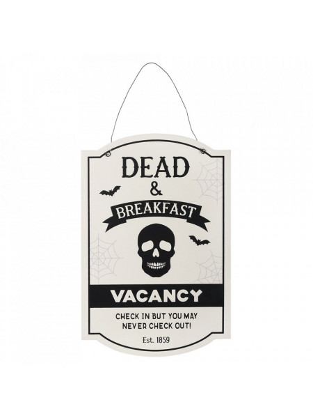 Placuta decorativa lemn Dead & Breakfast 30 cm