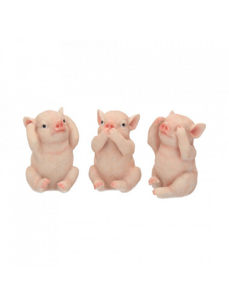Set statuete Trei purcelusi intelepti 9.5 cm