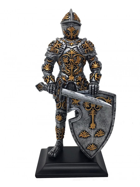 Statueta Cavaler Medieval cu Scut si Sabie 23 cm