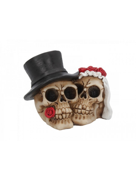 Statueta cranii Mire si Mireasa Mereu Impreuna 16 cm