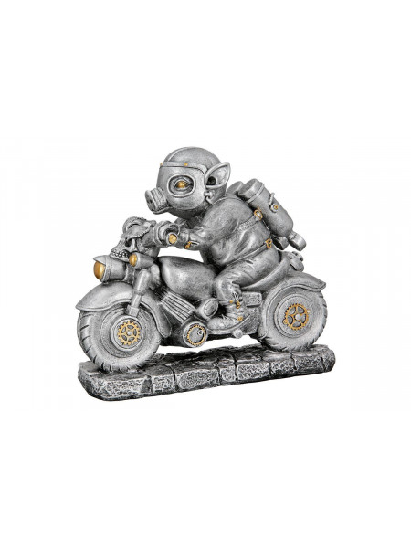 Statueta porcusor steampunk Motociclistul 23 cm