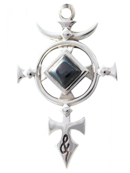 Talisman argint cu hematit Crucea Arhanghelului Mihail