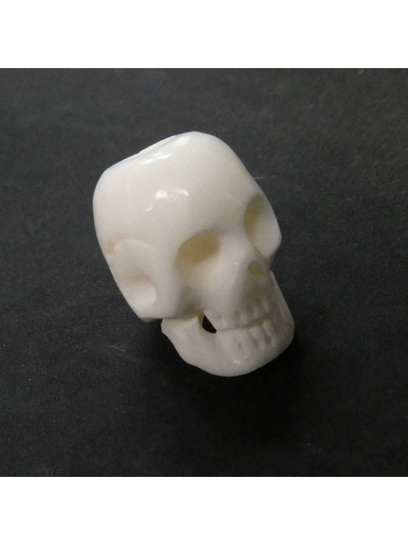 Bijuterie pentru barba/par sculptata manual din os Craniu, diametru 0.5 cm