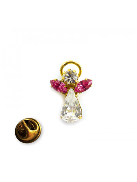 Brosa Inger de Cristal - Ingerul lunii Octombrie (Zirconiu Roz)