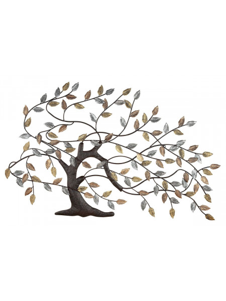 Decoratiune pentru perete din metal Copacul vietii - Neclintit in Furtuna 107 cm