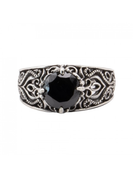 Inel argint cu zirconiu negru The Queen´s 1.2cm