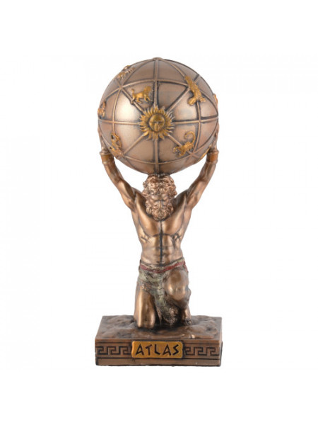 Mini statueta mitologica Atlas si Globul Pamantesc 10cm