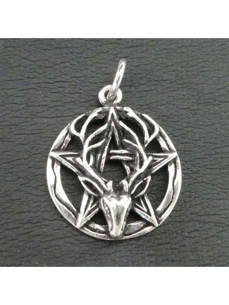 Pandantiv argint Cerb cu pentagramă