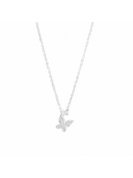 Pandantiv cu lantisor din argint si zirconiu Fluturas 40 + 5cm