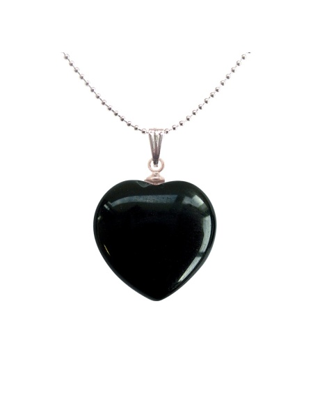 Pandantiv cu lantisor Inima de Onix, talisman pentru Protectie si Armonie