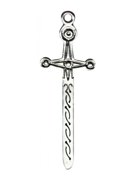 Pandantiv cu lantisor Lughnasagh, placat cu argint, talisman zodiac celtic (25 Iulie-16 August), 4.4 cm