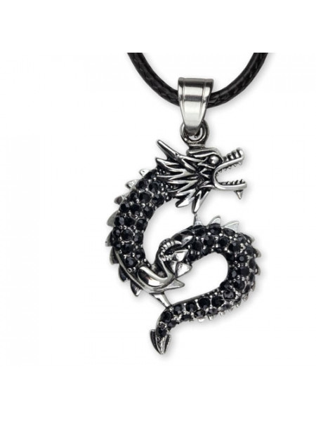 Pandantiv otel inoxidabil Dragon cu Cristale