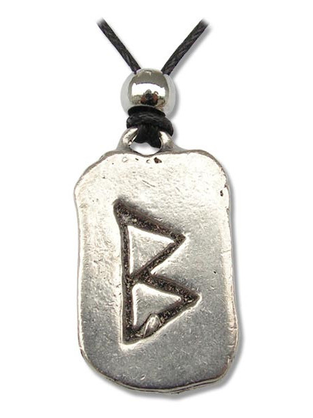 Pandantiv runa Berkano, talisman pentru vindecare si purificare, 2.5cm