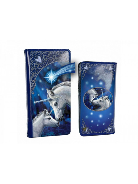 Portofel lung embosat unicorni Iubire Sacra - Lisa Parker - 19 cm