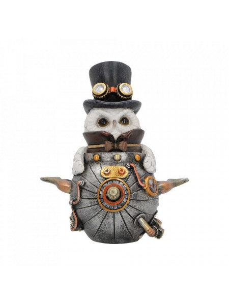 Statueta bufnita steampunk Inventatorul Avian 14.5 cm