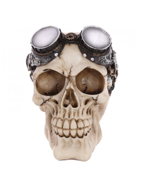 Statueta craniu Ochelari steampunk 12 cm