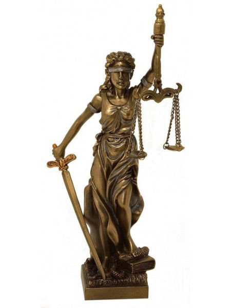 statueta cu Justitia cu finisaj din bronz